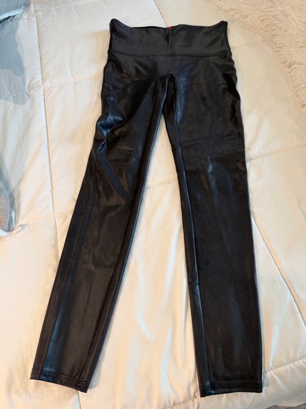 Assets By Spanx Black Faux Leather Leggings